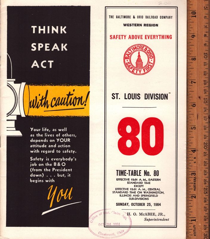 Baltimore & Ohio St. Louis Division 1964