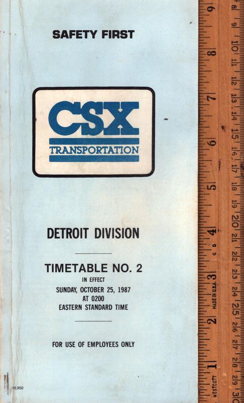 CSX Detroit Division 1987