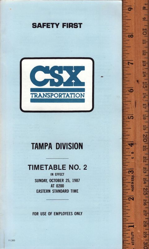 CSX Tampa Division 1987
