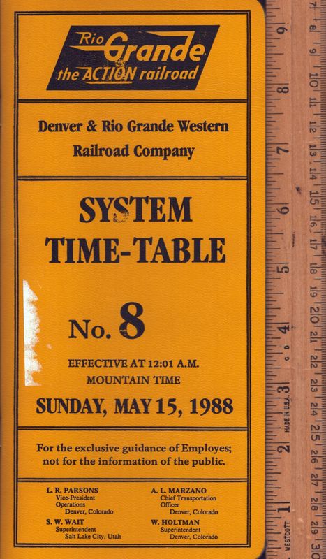 Denver & Rio Grande Western Railroad 1988