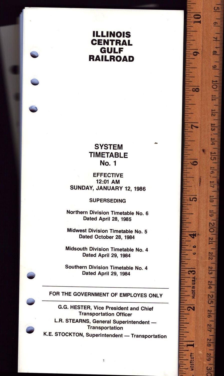 Illinois Central Gulf Railroad 1986