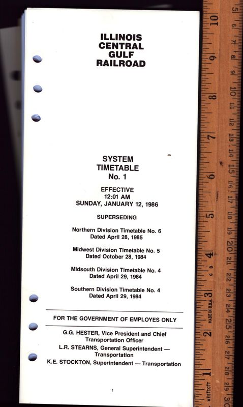 Illinois Central Gulf Railroad 1986