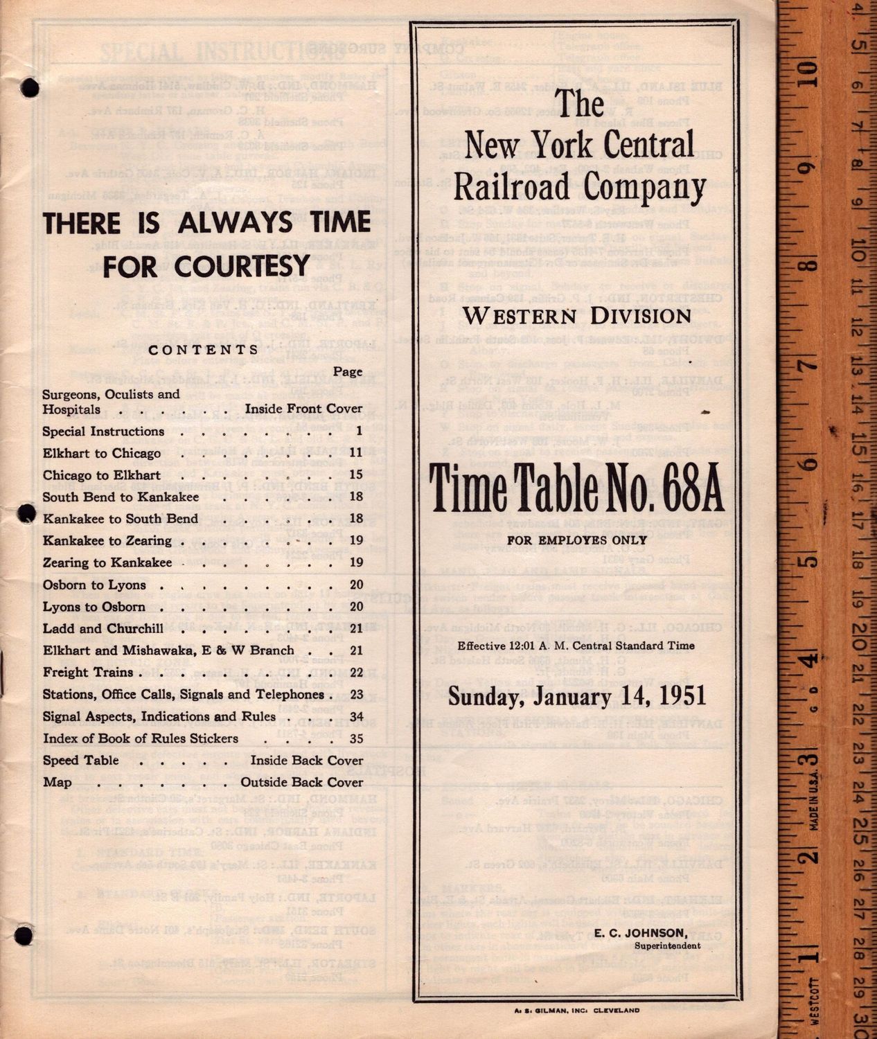 New York Central Western Division 1951