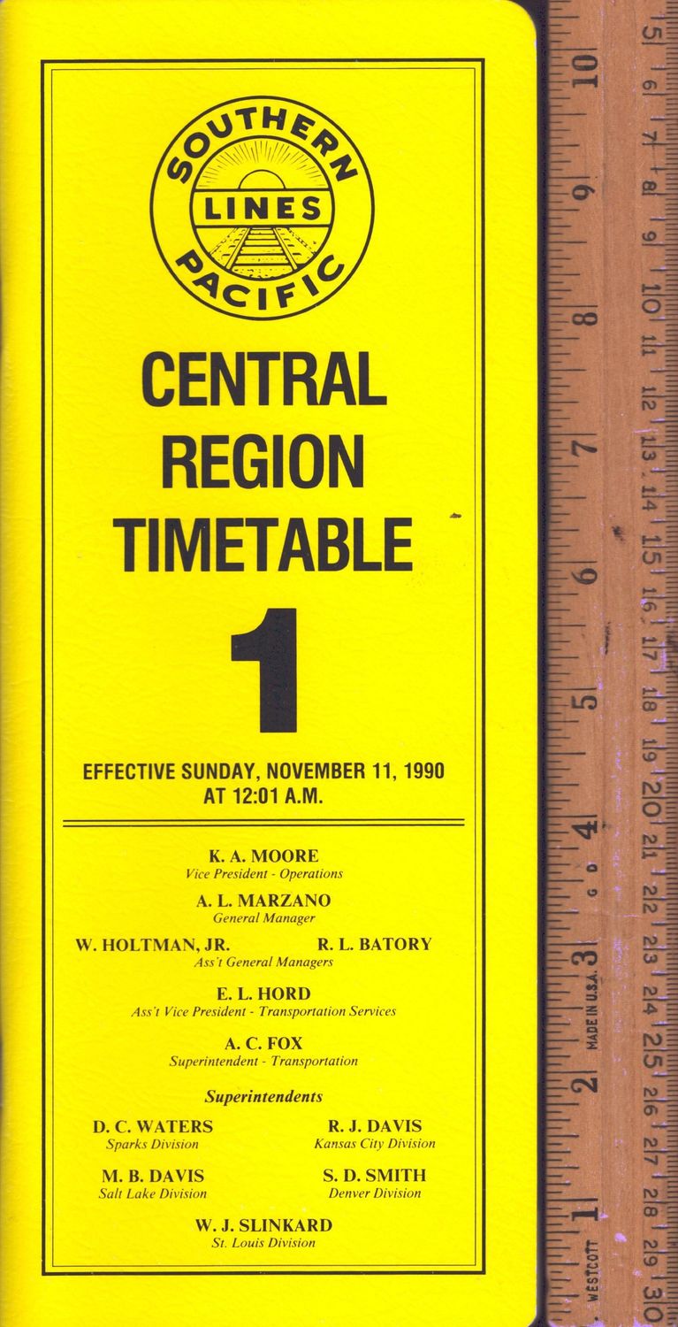 Southern Pacific Central Region 1990