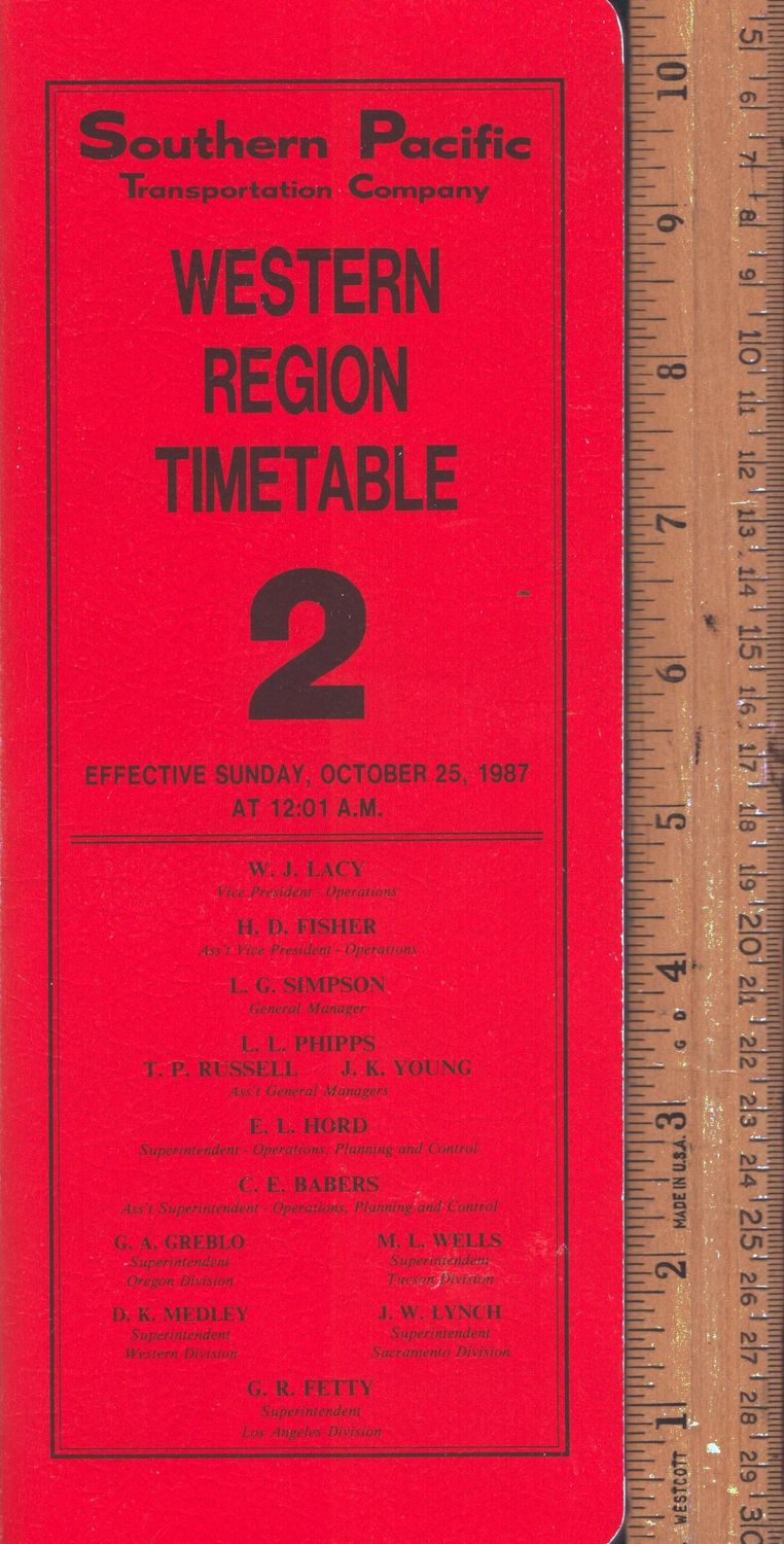 Southern Pacific Western Division 1987