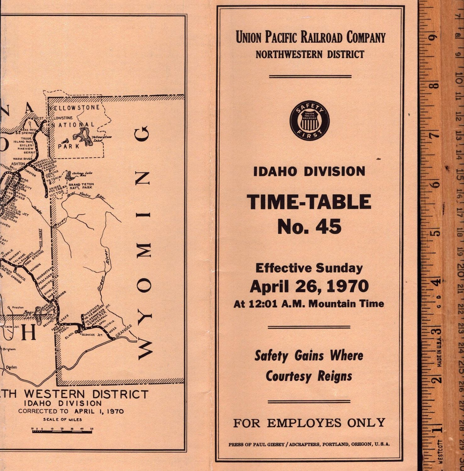 Union Pacific Idaho Division 1970