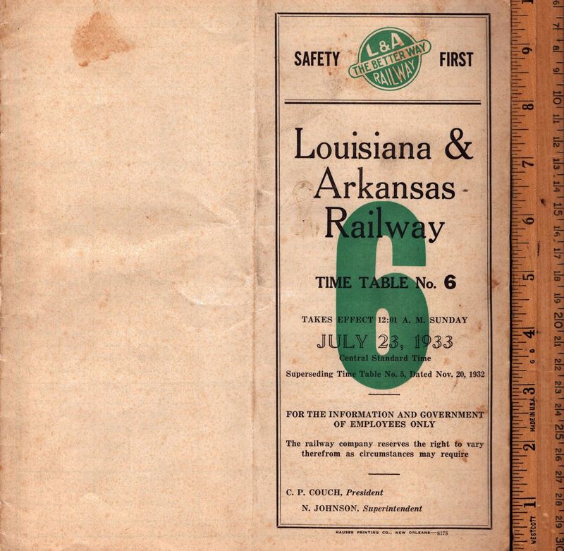Louisiana & Arkansas Railway 1933