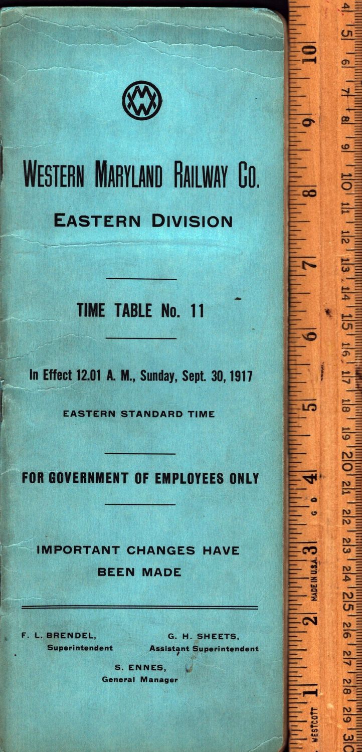 Western Maryland Eastern Division 1917