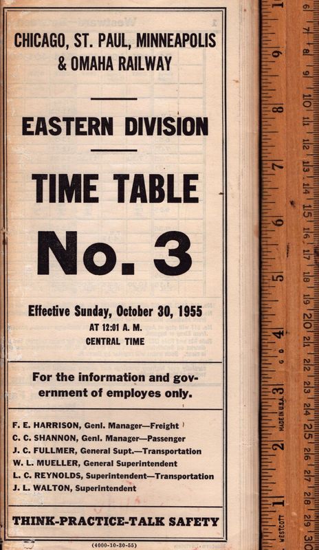 Chicago, St. Paul, Minneapolis & Omaha Eastern Division 1955