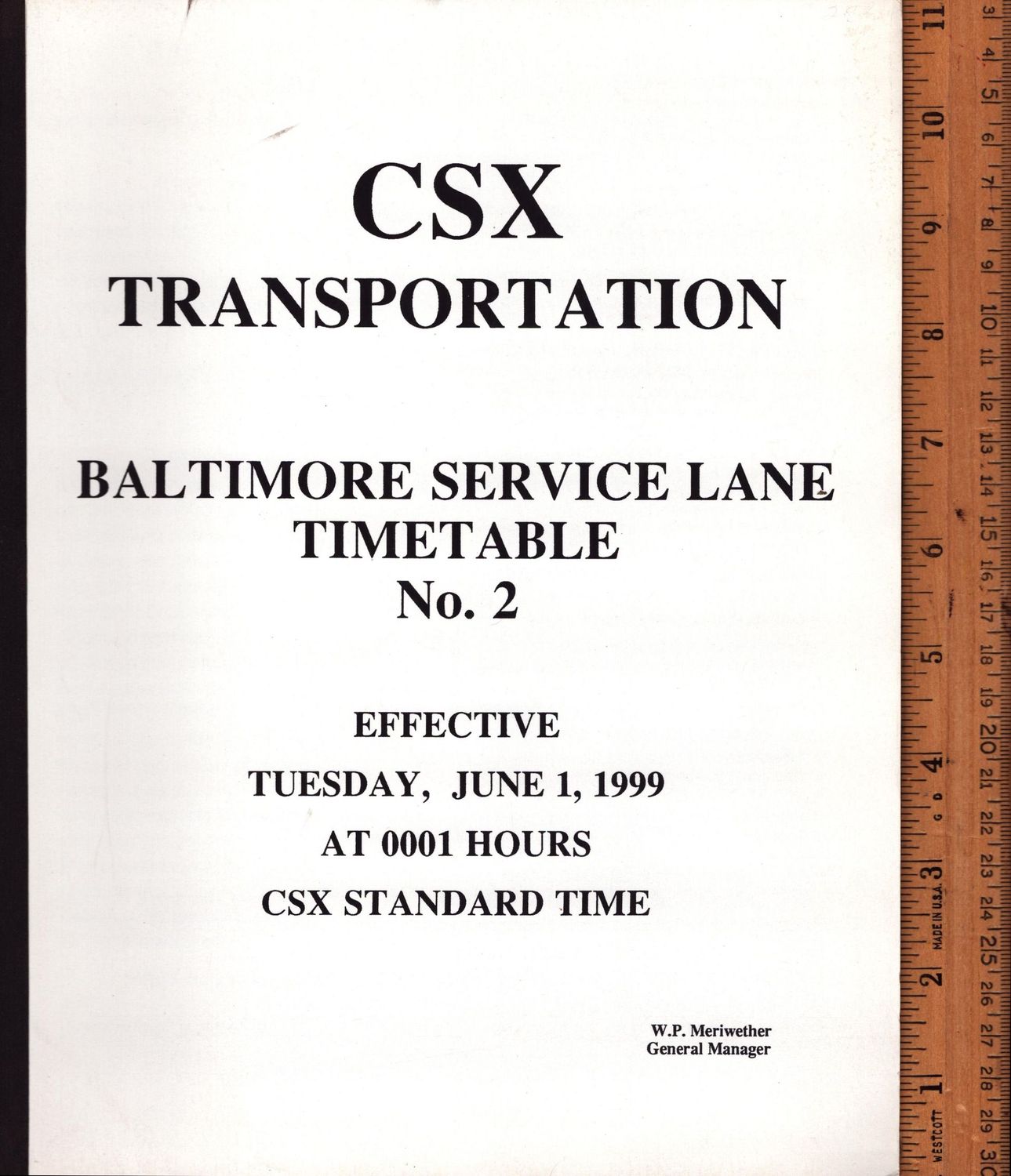 CSX Baltimore Service Lane 1999
