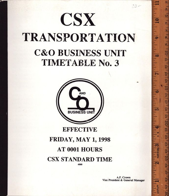 CSX C&O Business Unit 1998