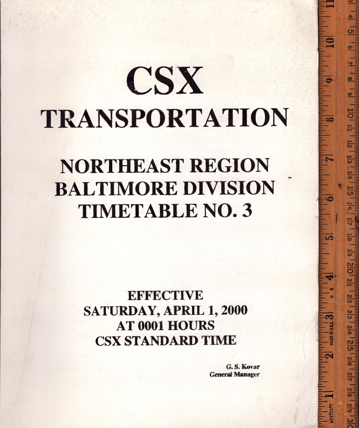 CSX Baltimore Division 2000
