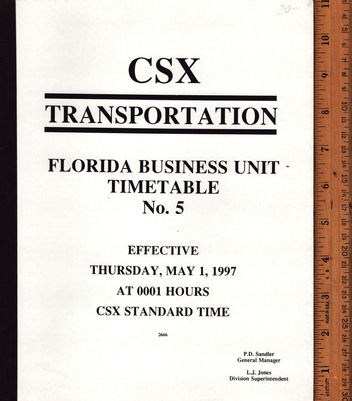 CSX Florida Business Unit 1997