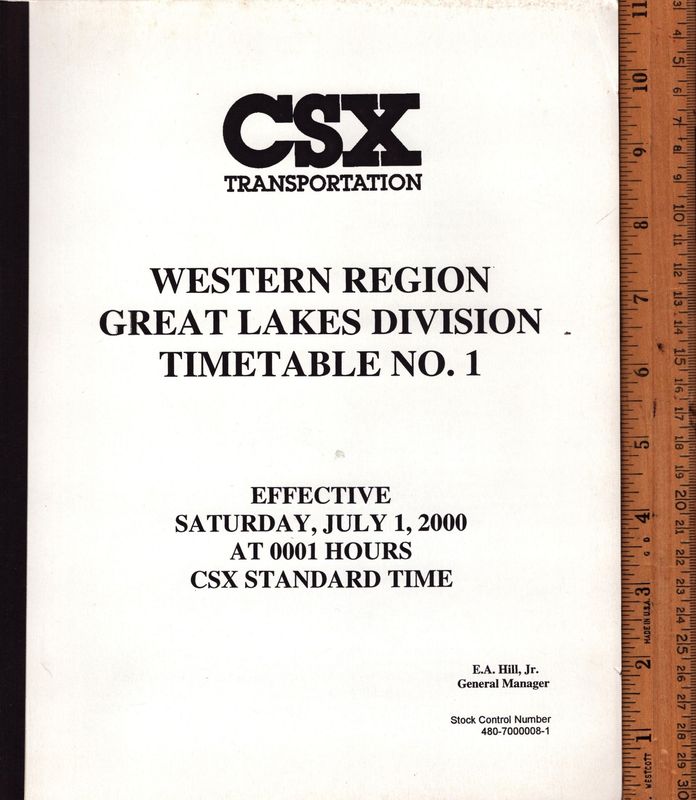 CSX Great Lakes Division 2000