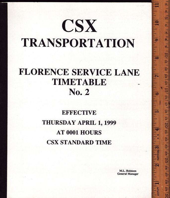 CSX Florence Service Lane 1999