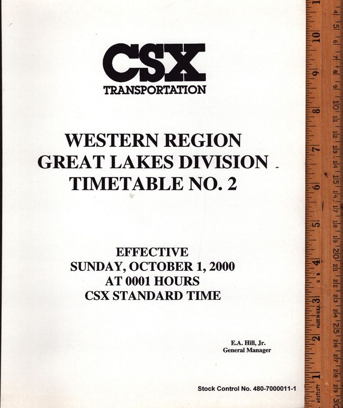 CSX Great Lakes Division 2000