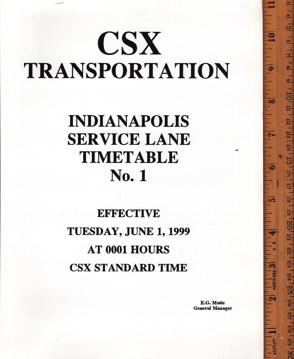 CSX Indianapolis Service Lane 1999