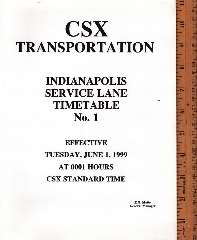 CSX Indianapolis Service Lane 1999