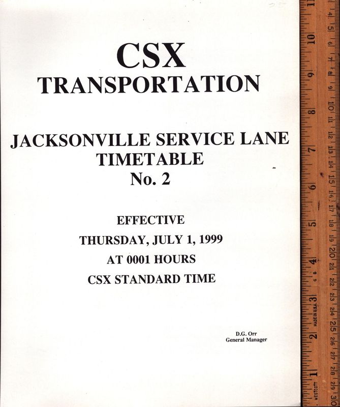 CSX Jacksonville Service Lane 1999