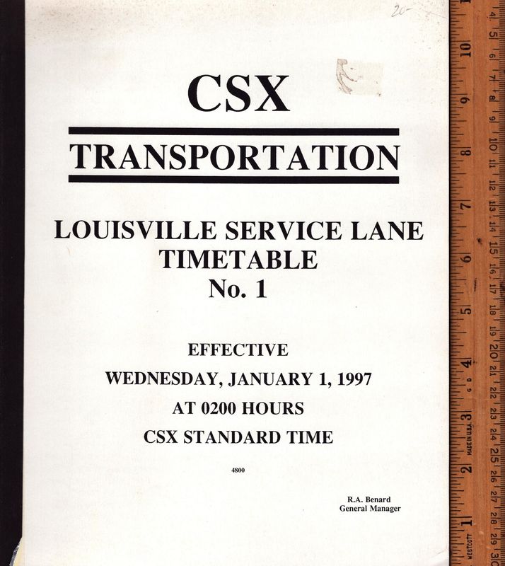 CSX Louisville Service Lane 1997