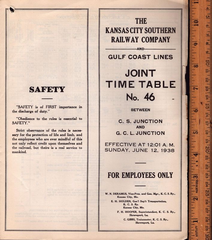 Kansas City Southern and Gulf Coast Lines Joint 1938