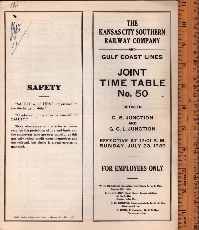 Kansas City Southern and Gulf Coast Lines Joint 1939