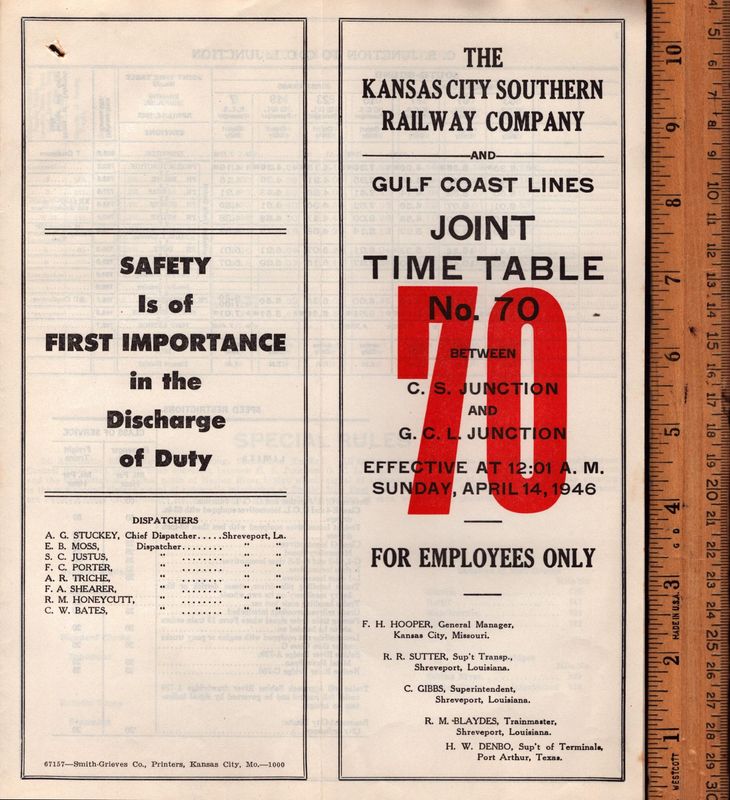 Kansas City Southern and Gulf Coast Lines Joint 1946