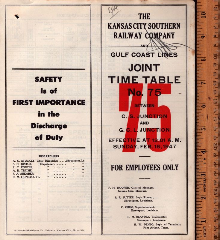 Kansas City Southern and Gulf Coast Lines Joint 1947