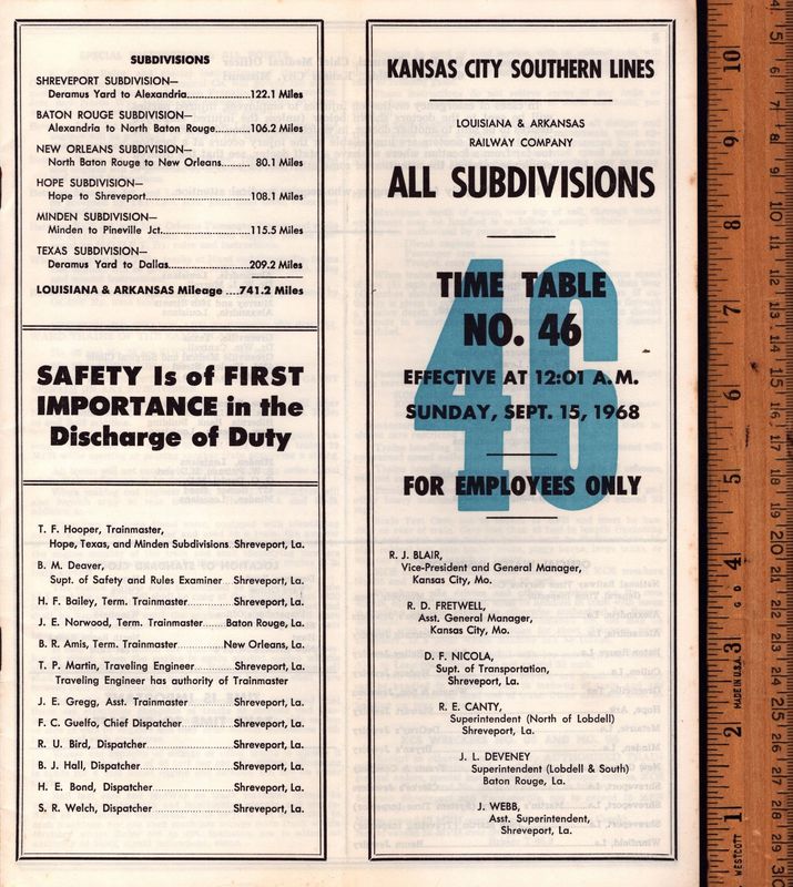 Kansas City Southern Louisiana & Arkansas Railway 1968