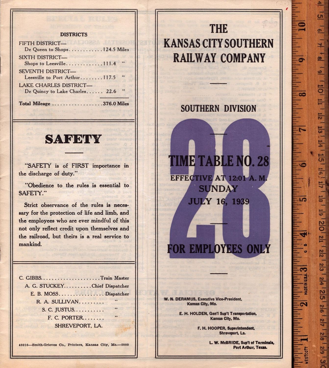 Kansas City Southern Southern Division 1939