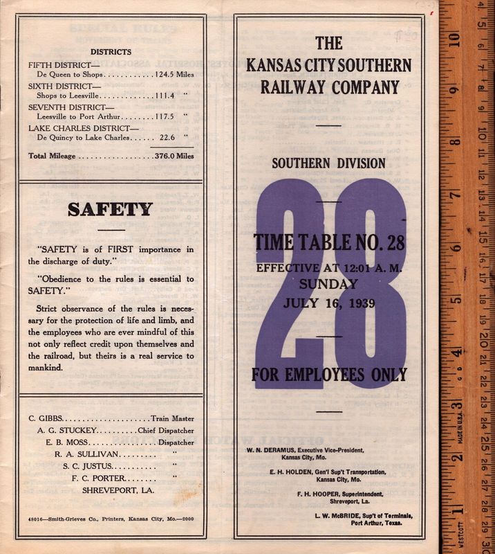 Kansas City Southern Southern Division 1939