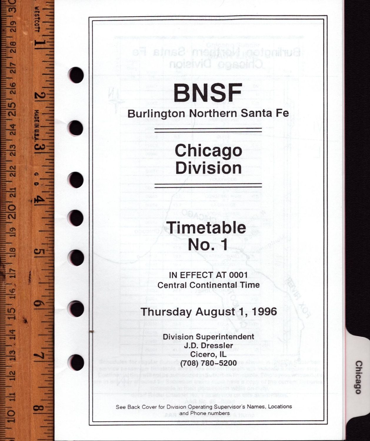 Burlington Northern Santa Fe Chicago Division 1996