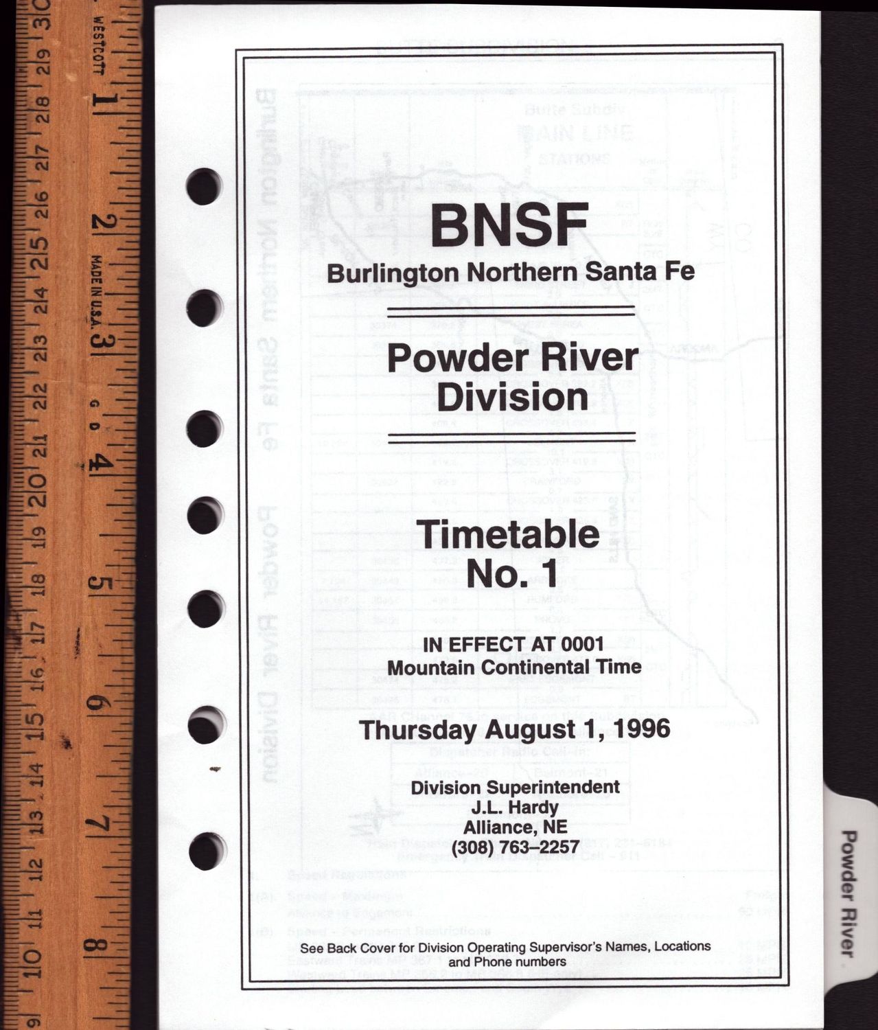 Burlington Northern Santa Fe Powder River Division 1996