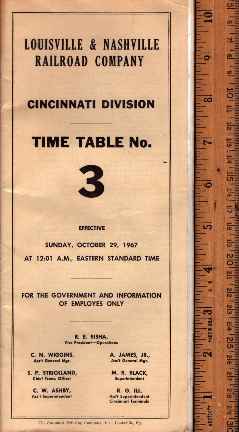 Louisville & Nashville Cincinnati Division 1967