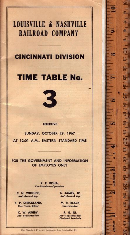 Louisville & Nashville Cincinnati Division 1967