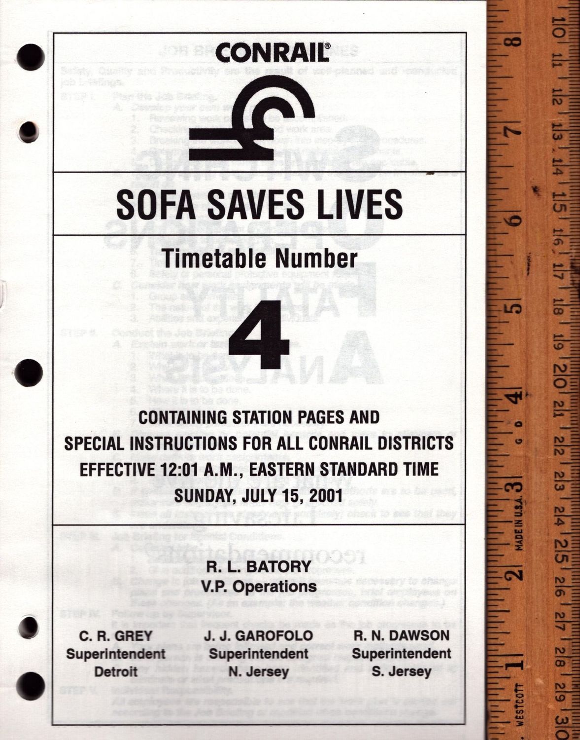 Conrail Shared Assets Operations 2001