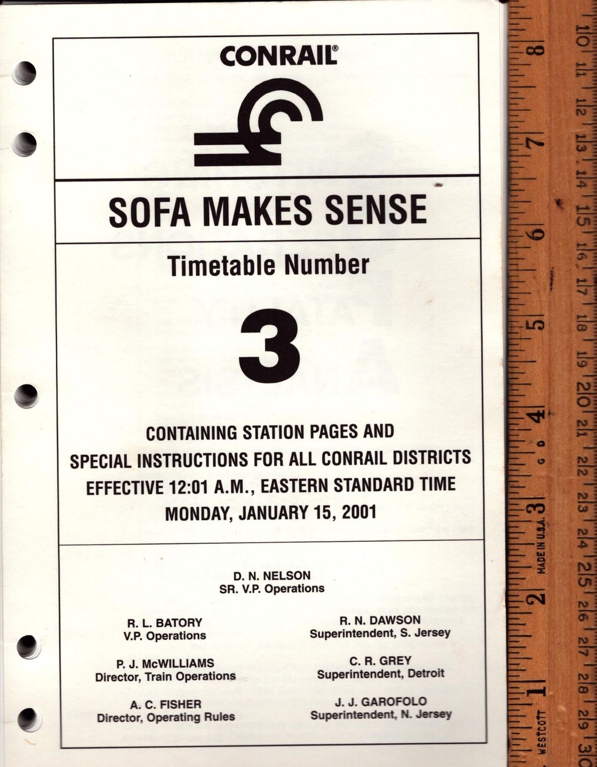 Conrail Shared Assets Operations 2001