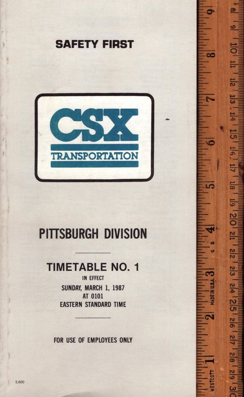 CSX Pittsburgh Division 1987