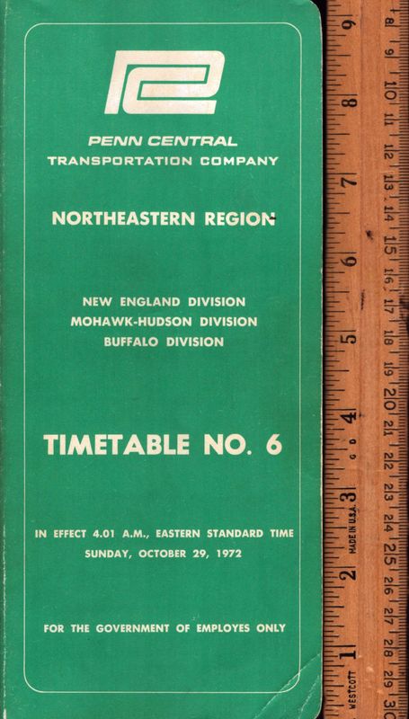 Penn Central Northeastern Region 1972