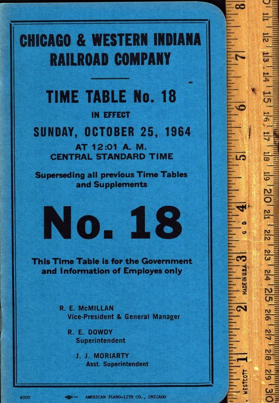 Chicago & Western Indiana Railroad 1964