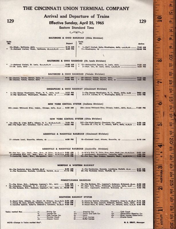 Cincinnati Union Terminal Company 1965