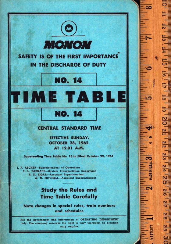 Monon Railroad 1962