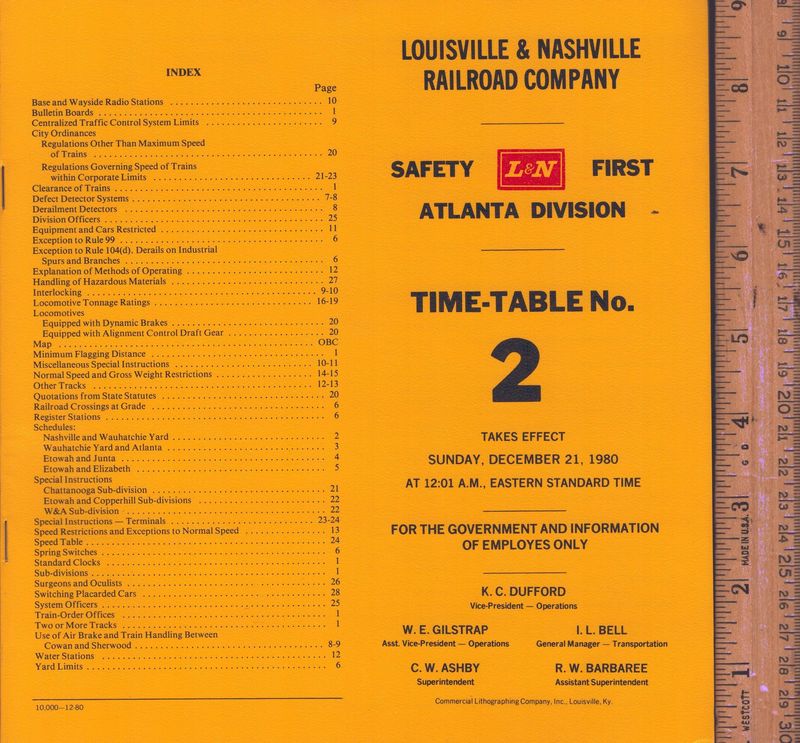 Louisville & Nashville Atlanta Division 1980