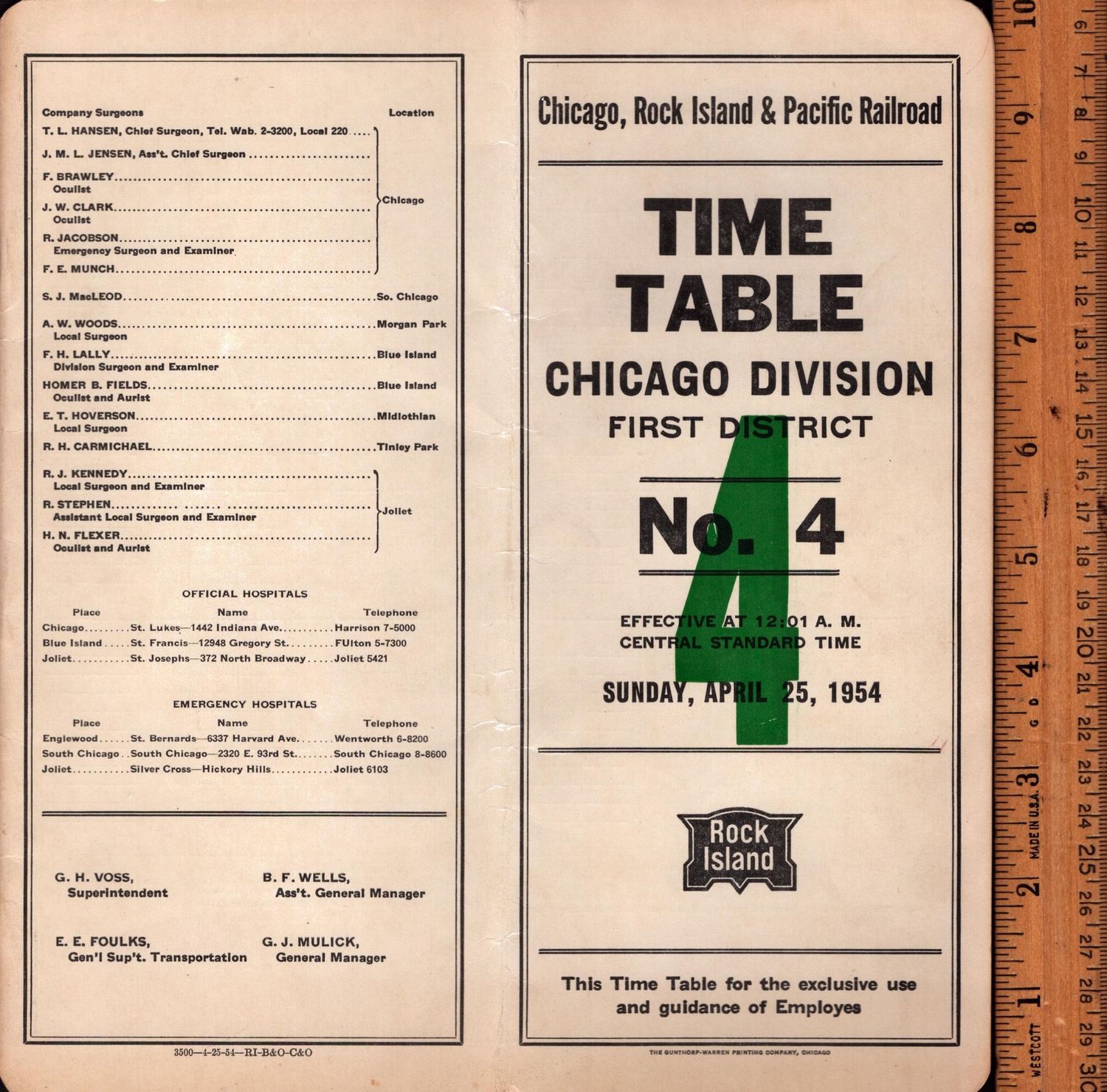 Rock Island Chicago Division 1954