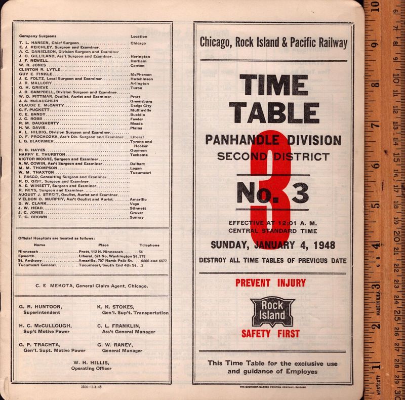 Rock Island Panhandle Division 1948