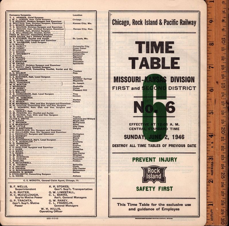 Rock Island Missouri-Kansas Division 1946