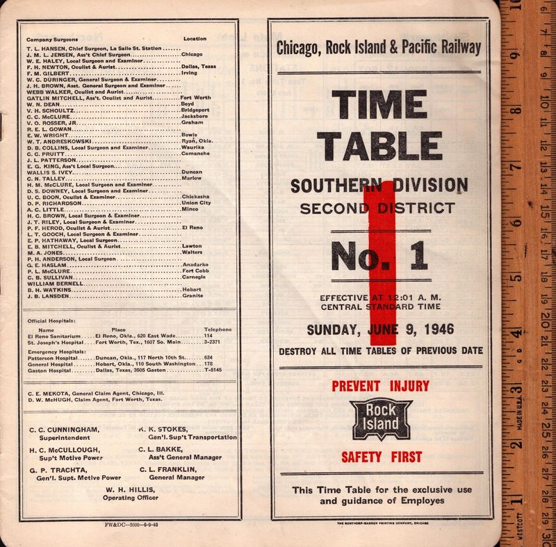 Rock Island Southern Division 1946