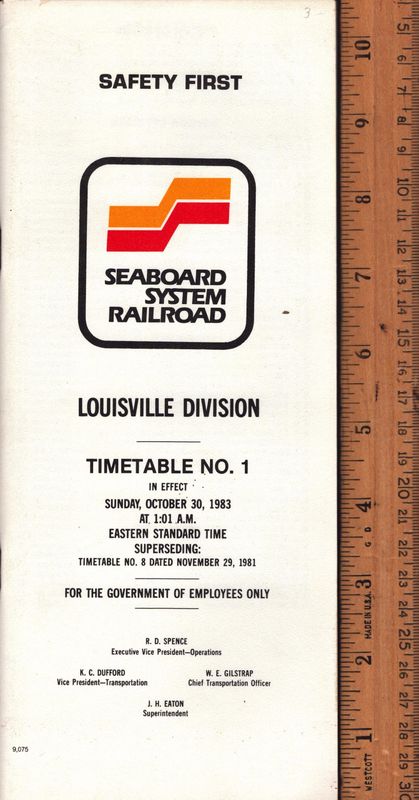 Seaboard System Louisville Division 1983