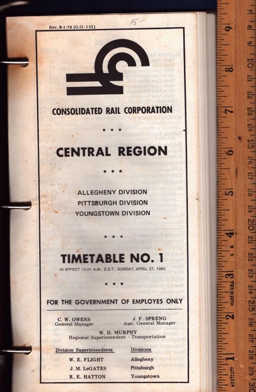 Conrail Central Region 1980
