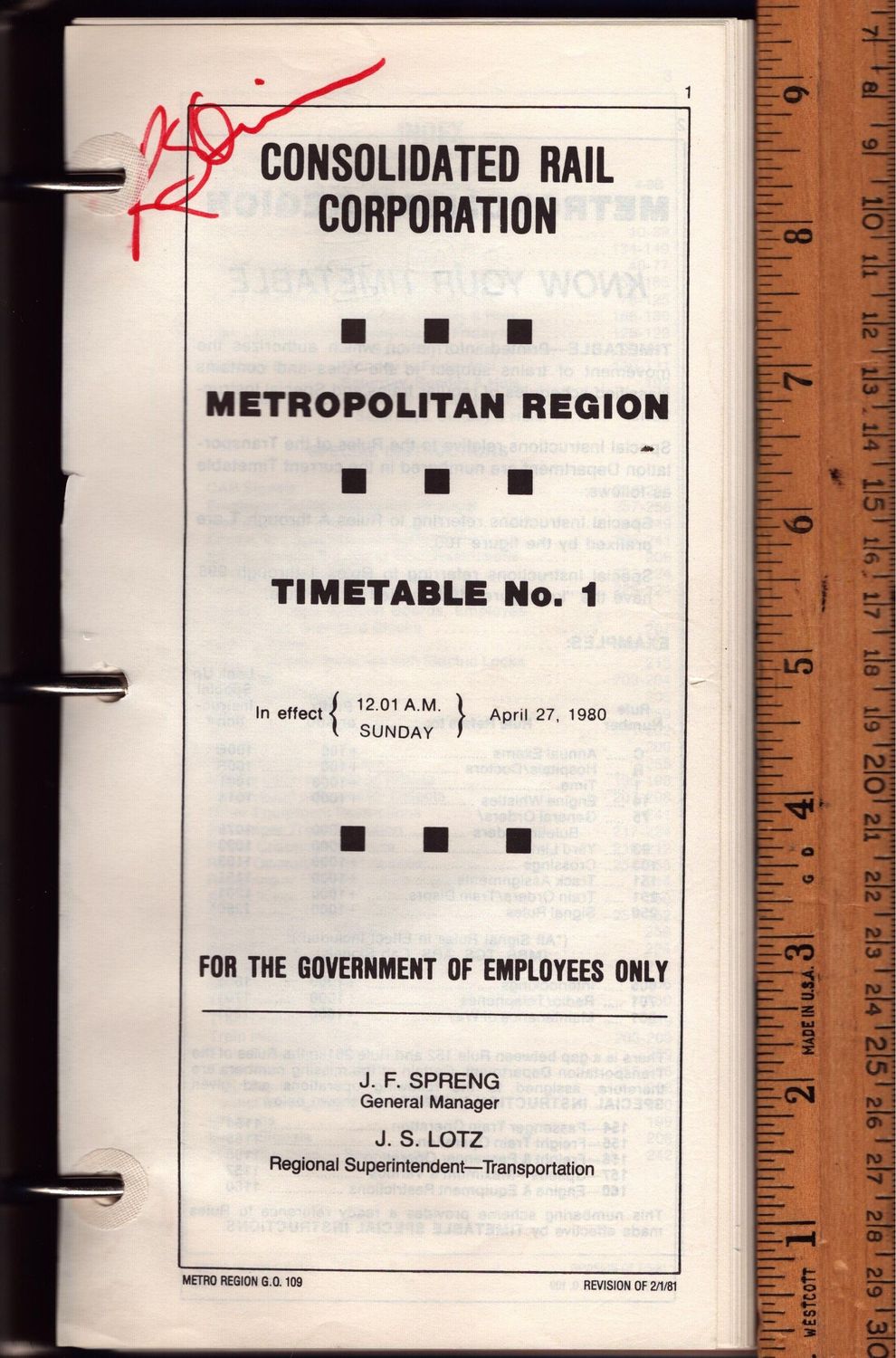 Conrail Metropolitan Region 1980